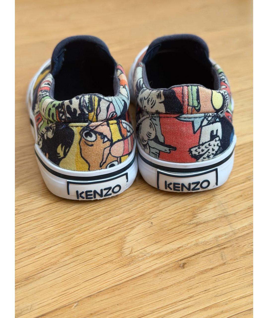KENZO Мульти текстильные кеды, фото 4