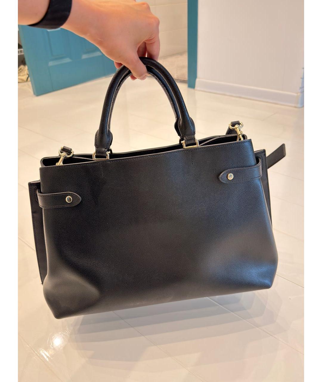 FURLA Черная кожаная сумка тоут, фото 4