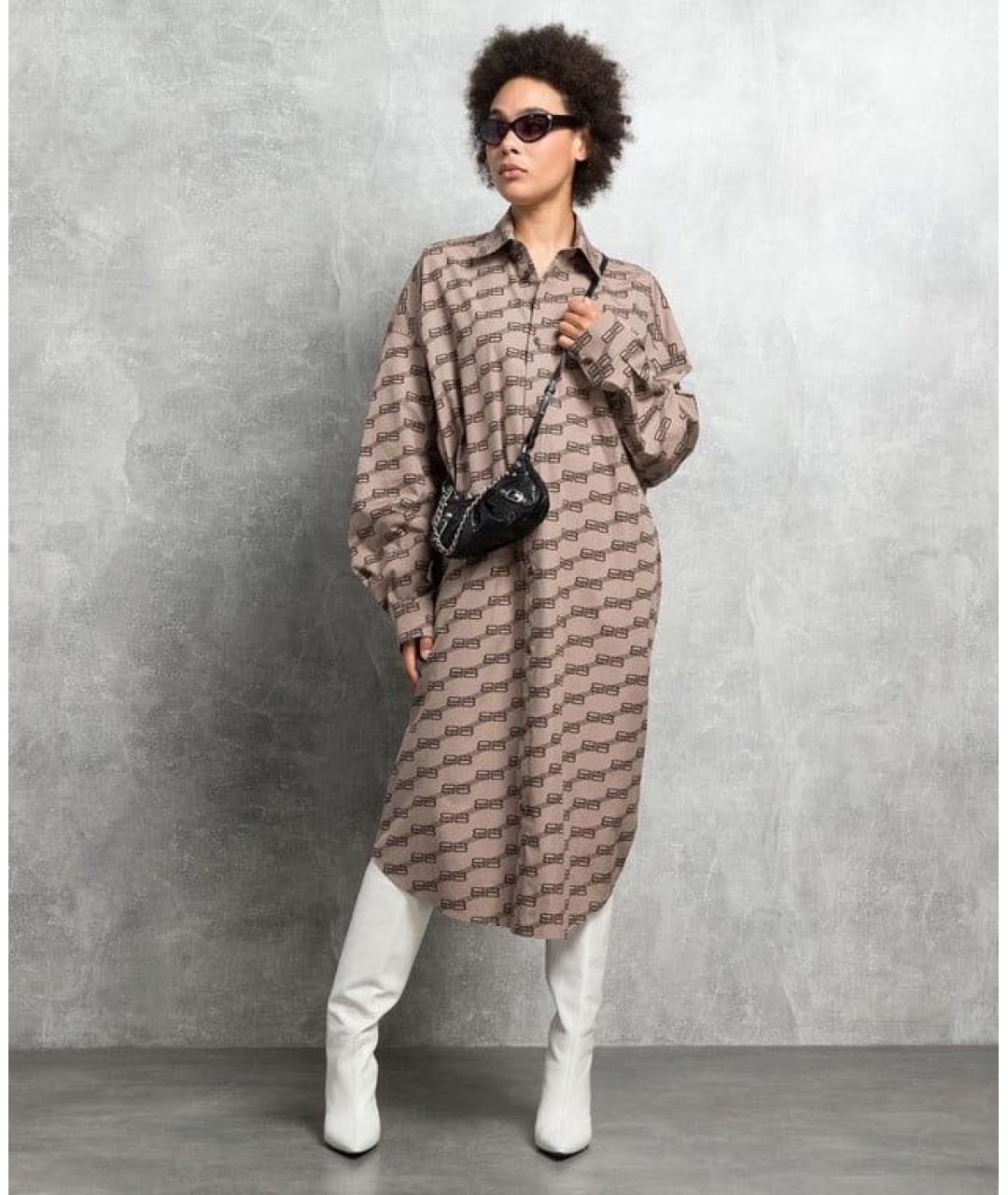 BALENCIAGA Бежевое повседневное платье, фото 2