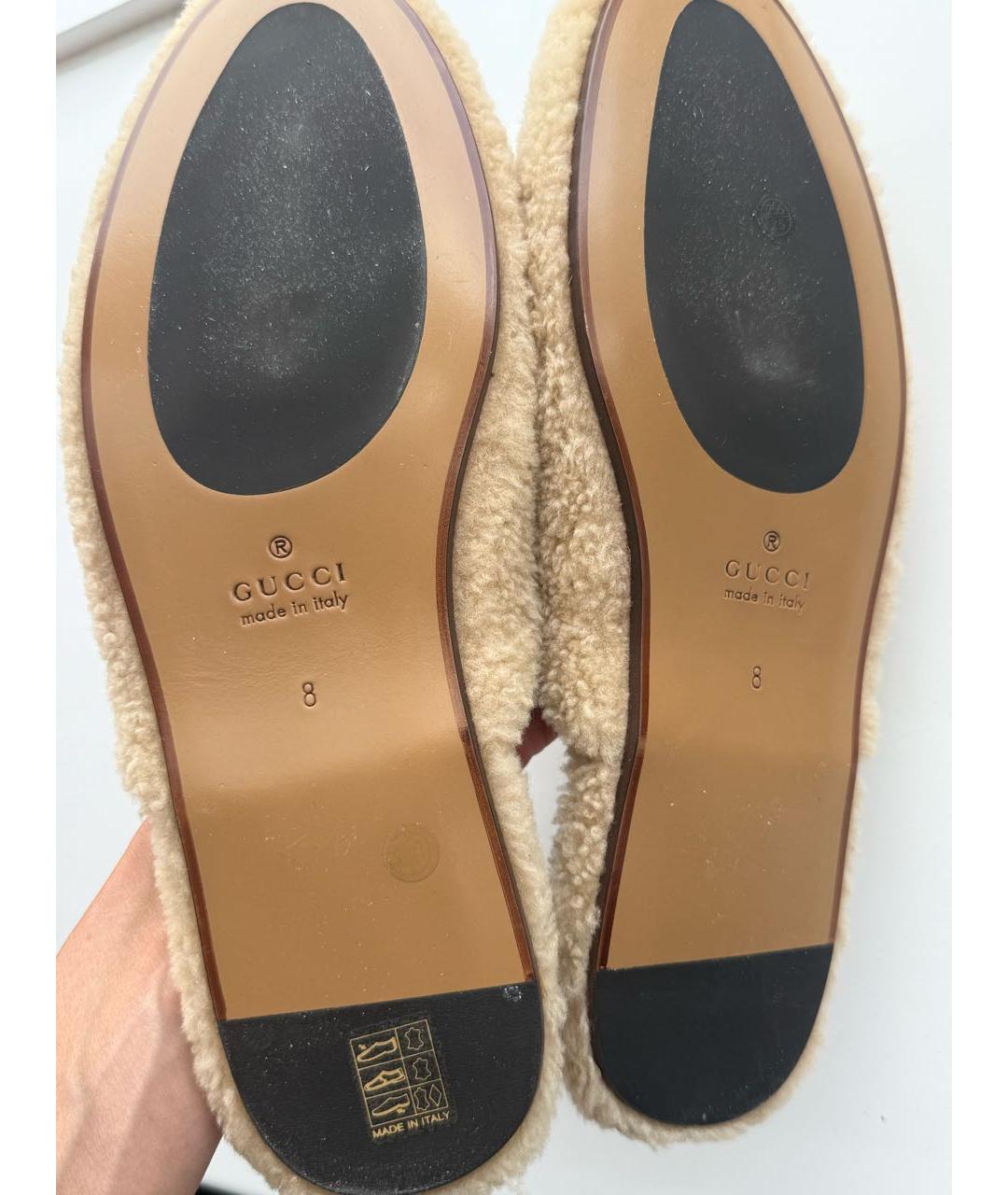 GUCCI Бежевые мюли, фото 3