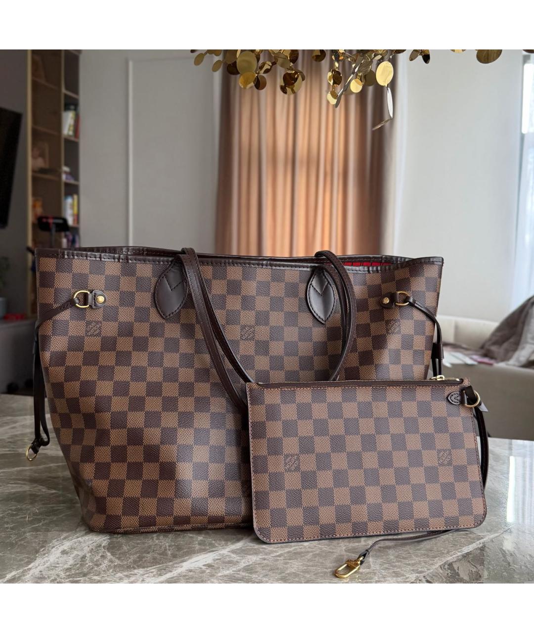 LOUIS VUITTON Коричневая канва сумка тоут, фото 2