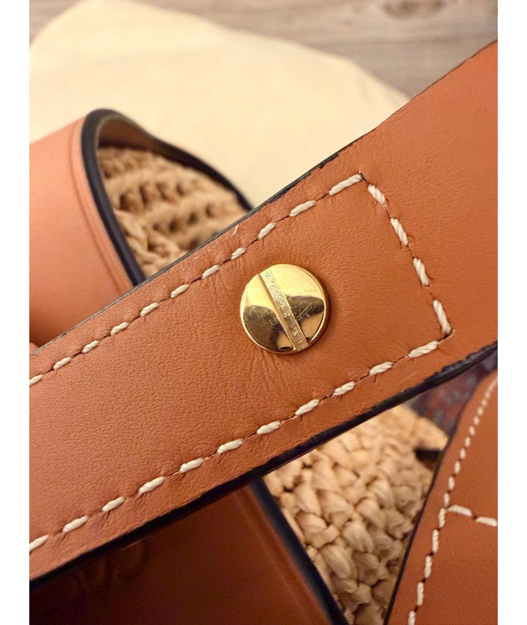 LOEWE Бежевая рафия сумка через плечо, фото 3