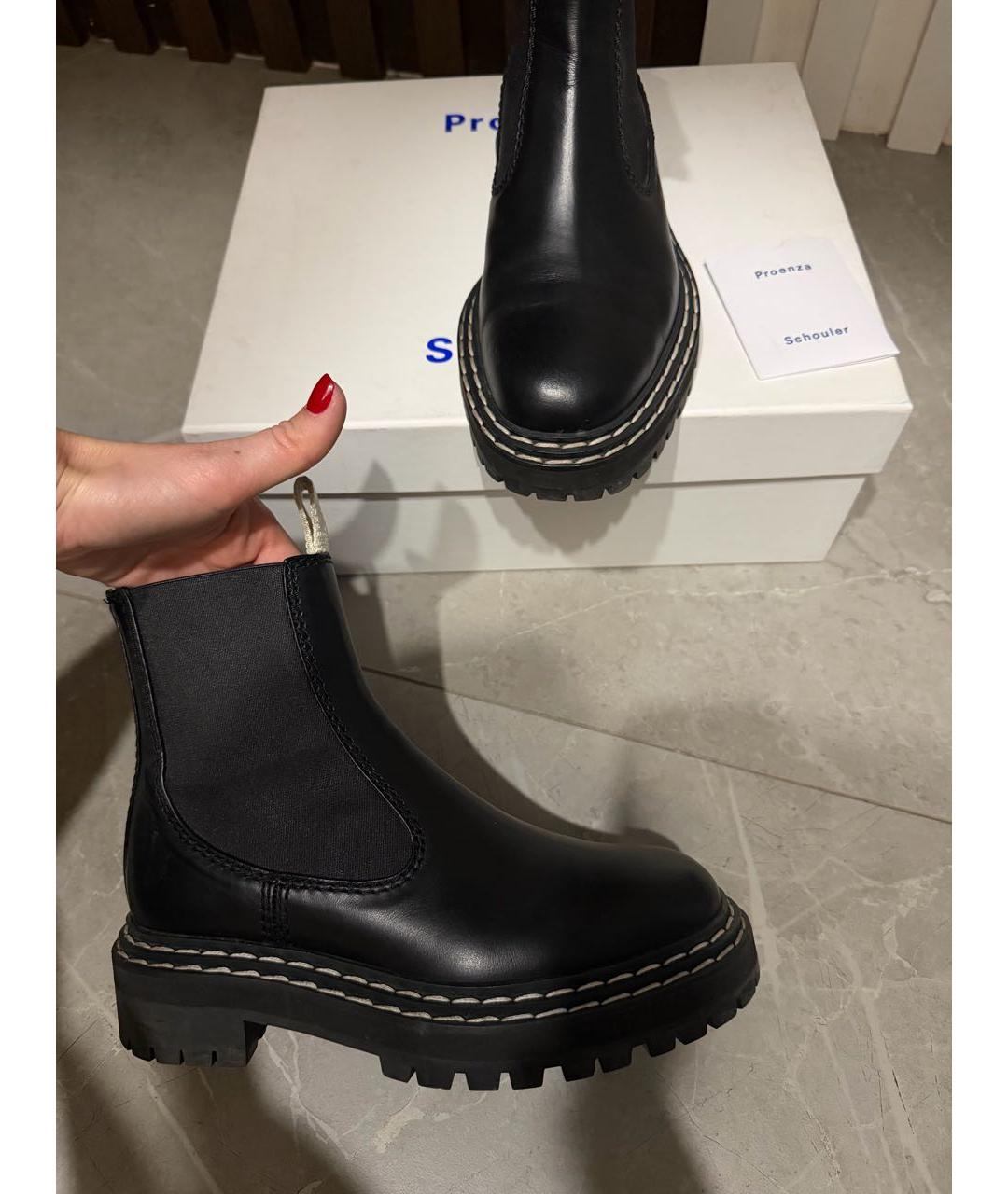 PROENZA SCHOULER Черные кожаные сапоги, фото 4