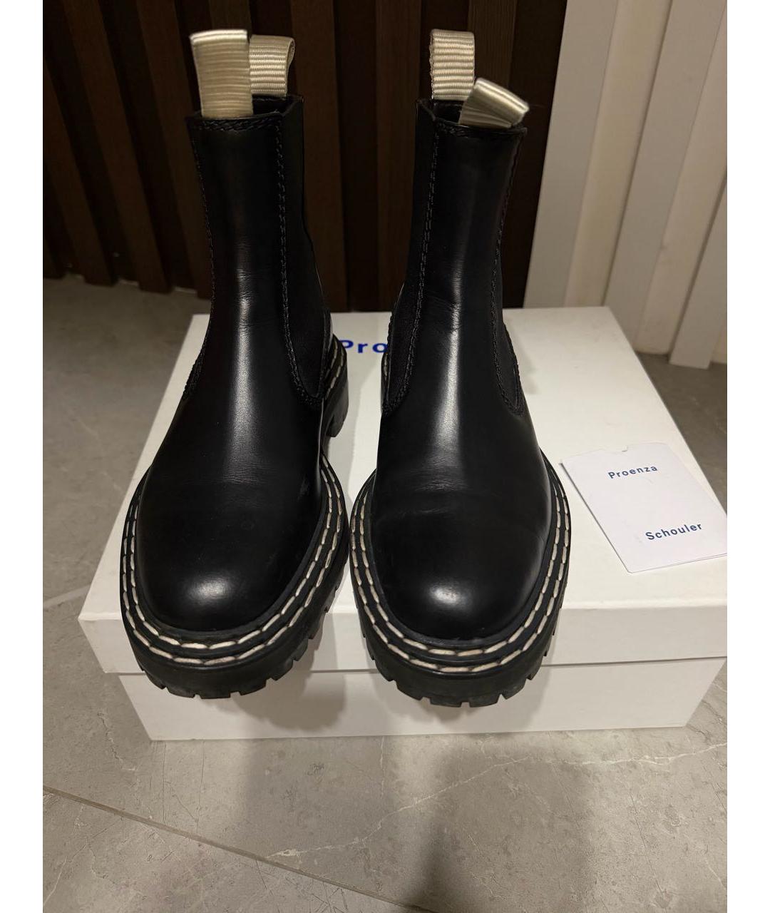 PROENZA SCHOULER Черные кожаные сапоги, фото 3