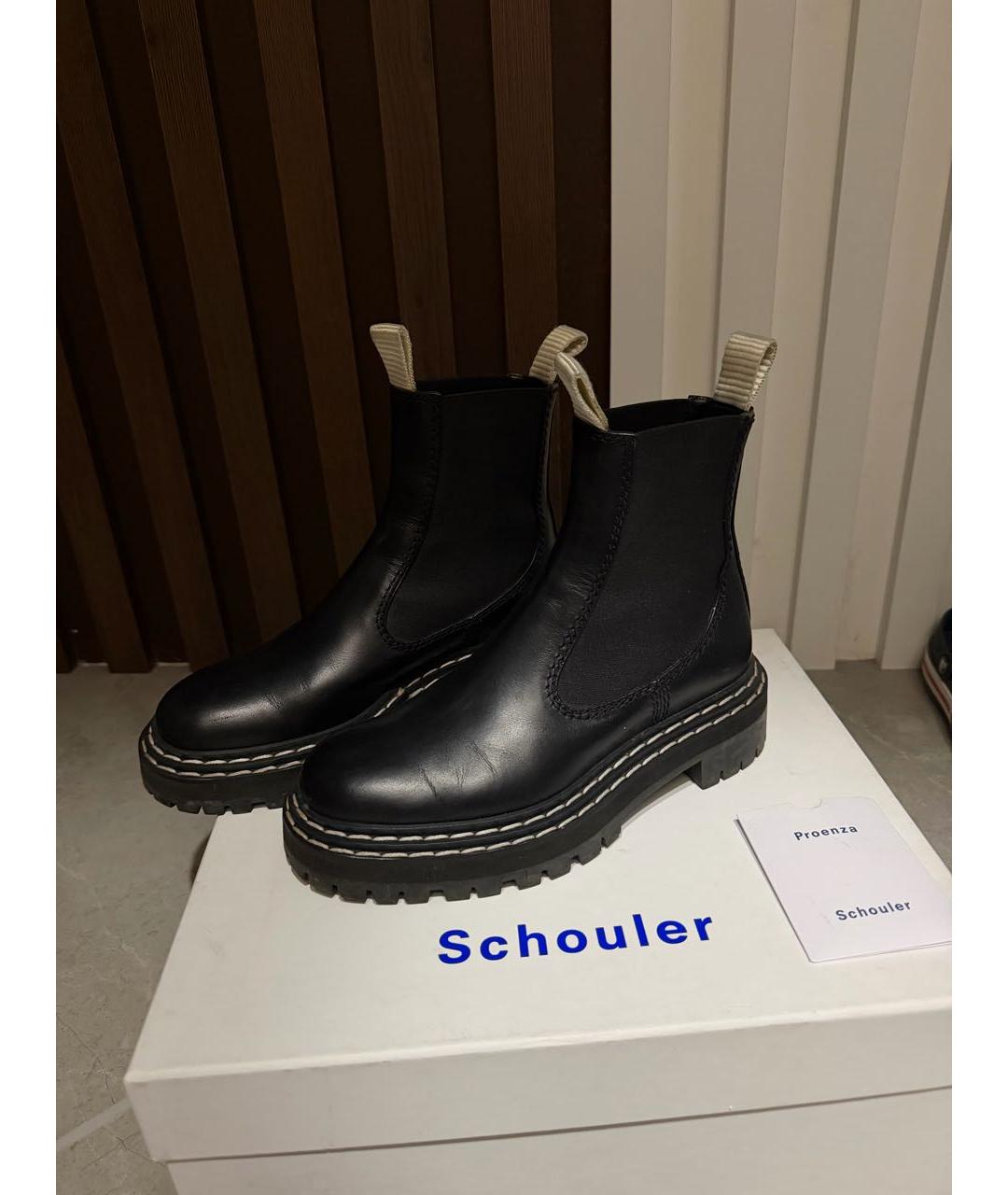 PROENZA SCHOULER Черные кожаные сапоги, фото 2
