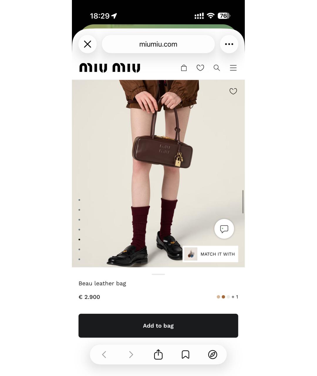 MIU MIU Коричневая кожаная сумка с короткими ручками, фото 8