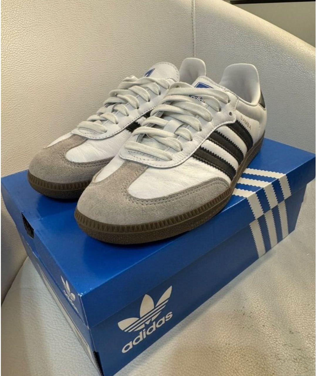 ADIDAS Белые кожаные кеды, фото 2