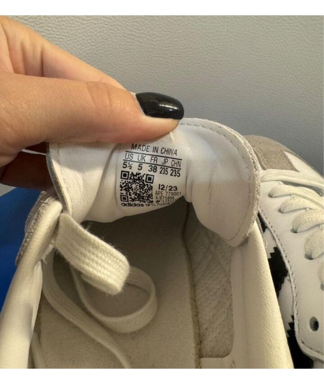 ADIDAS Белые кожаные кеды, фото 6