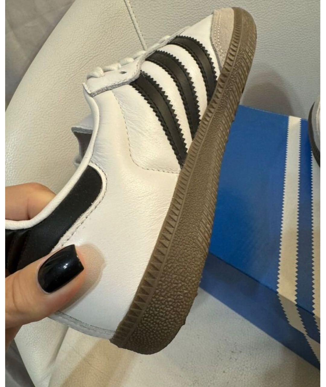 ADIDAS Белые кожаные кеды, фото 4