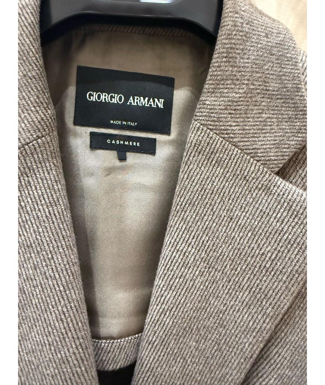 GIORGIO ARMANI Коричневый кашемировый жакет/пиджак, фото 3
