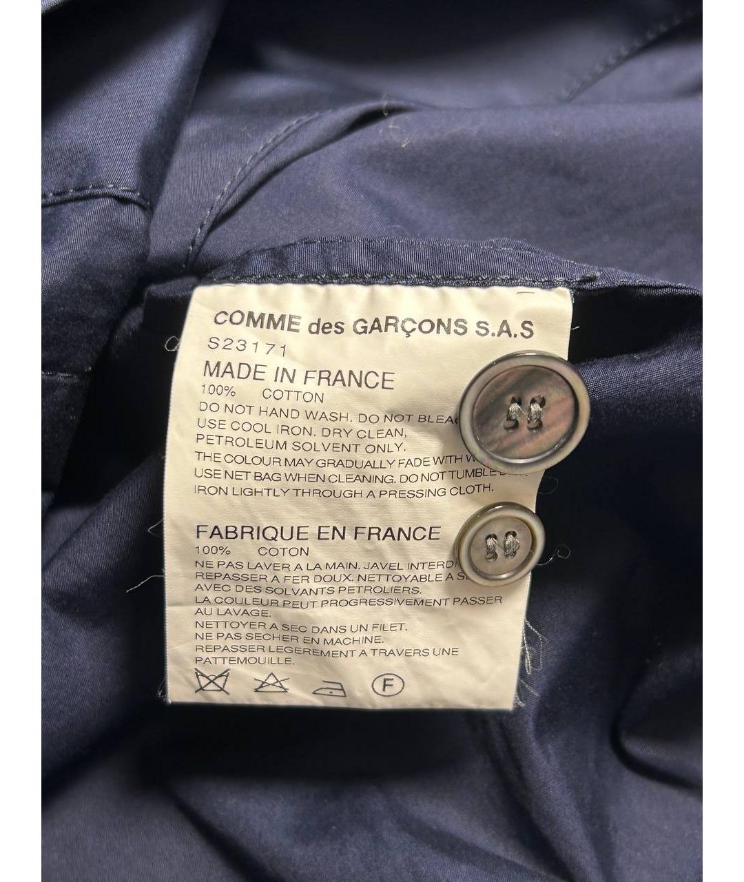 COMME DES GARÇONS SHIRT Темно-синий хлопковый пиджак, фото 9