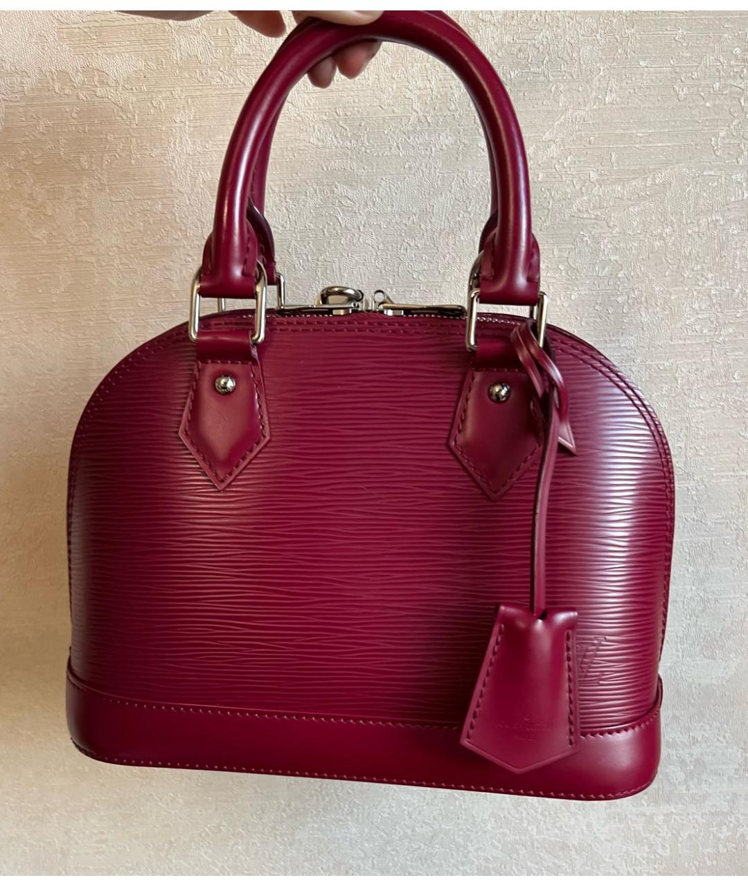 LOUIS VUITTON Бордовая кожаная сумка через плечо, фото 2