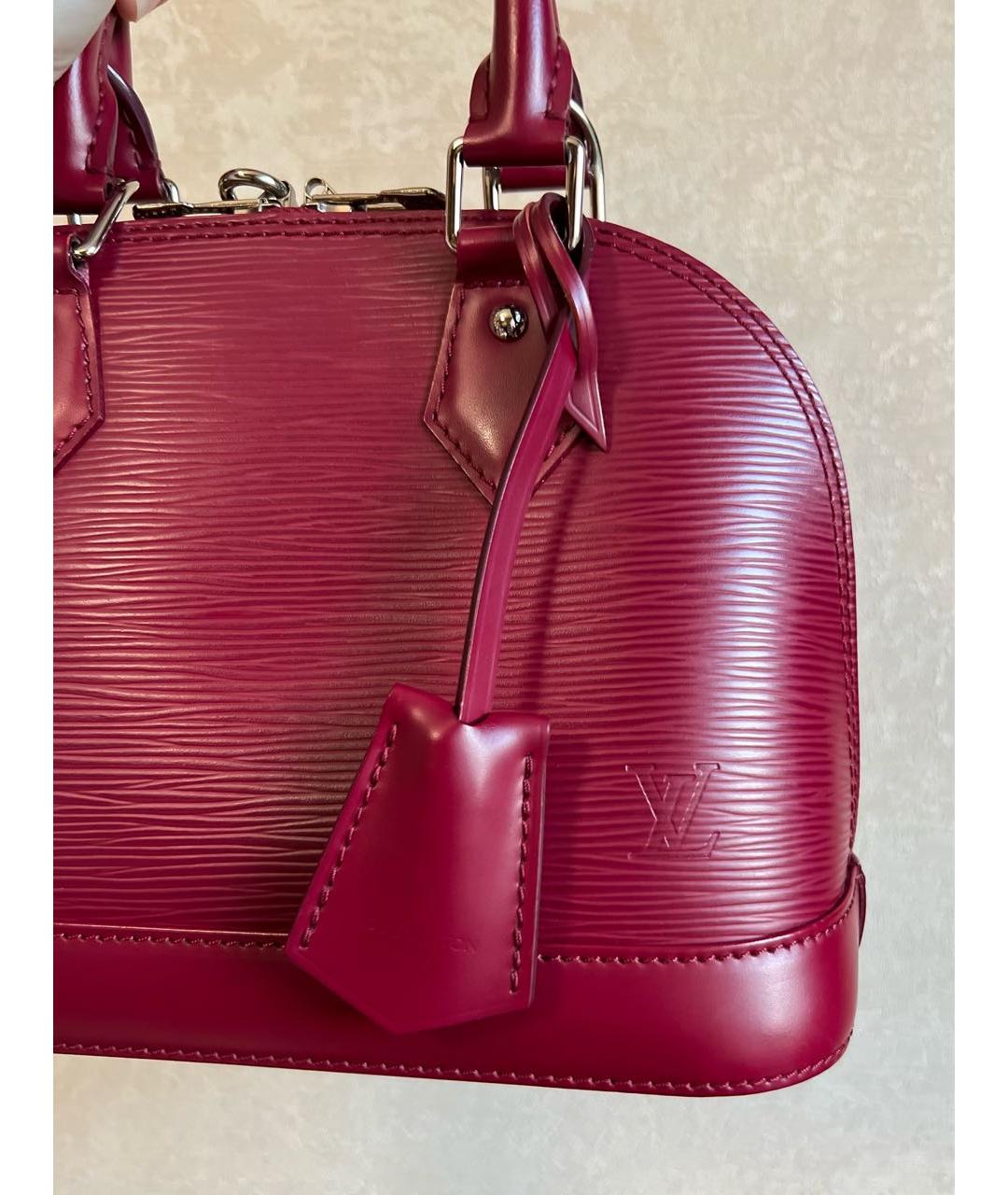 LOUIS VUITTON Бордовая кожаная сумка через плечо, фото 3