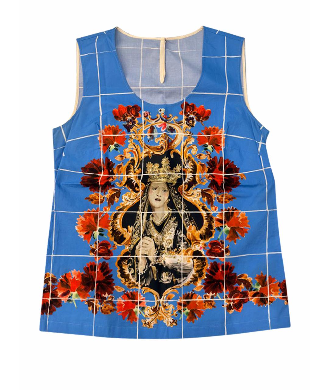 DOLCE&GABBANA Синяя хлопковая майка, фото 1