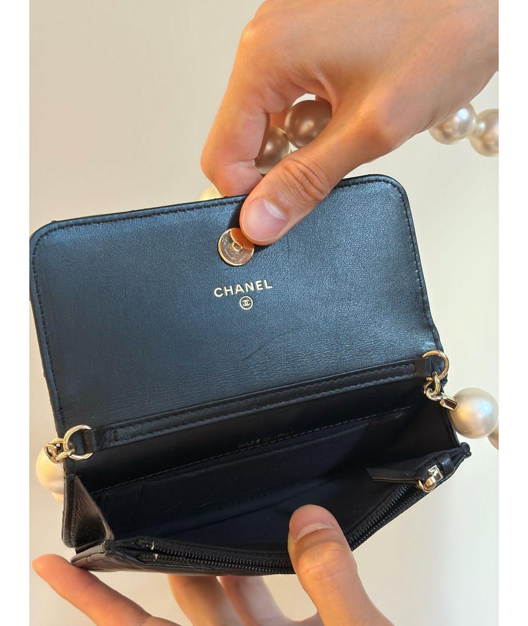 CHANEL Черная кожаная сумка с короткими ручками, фото 7