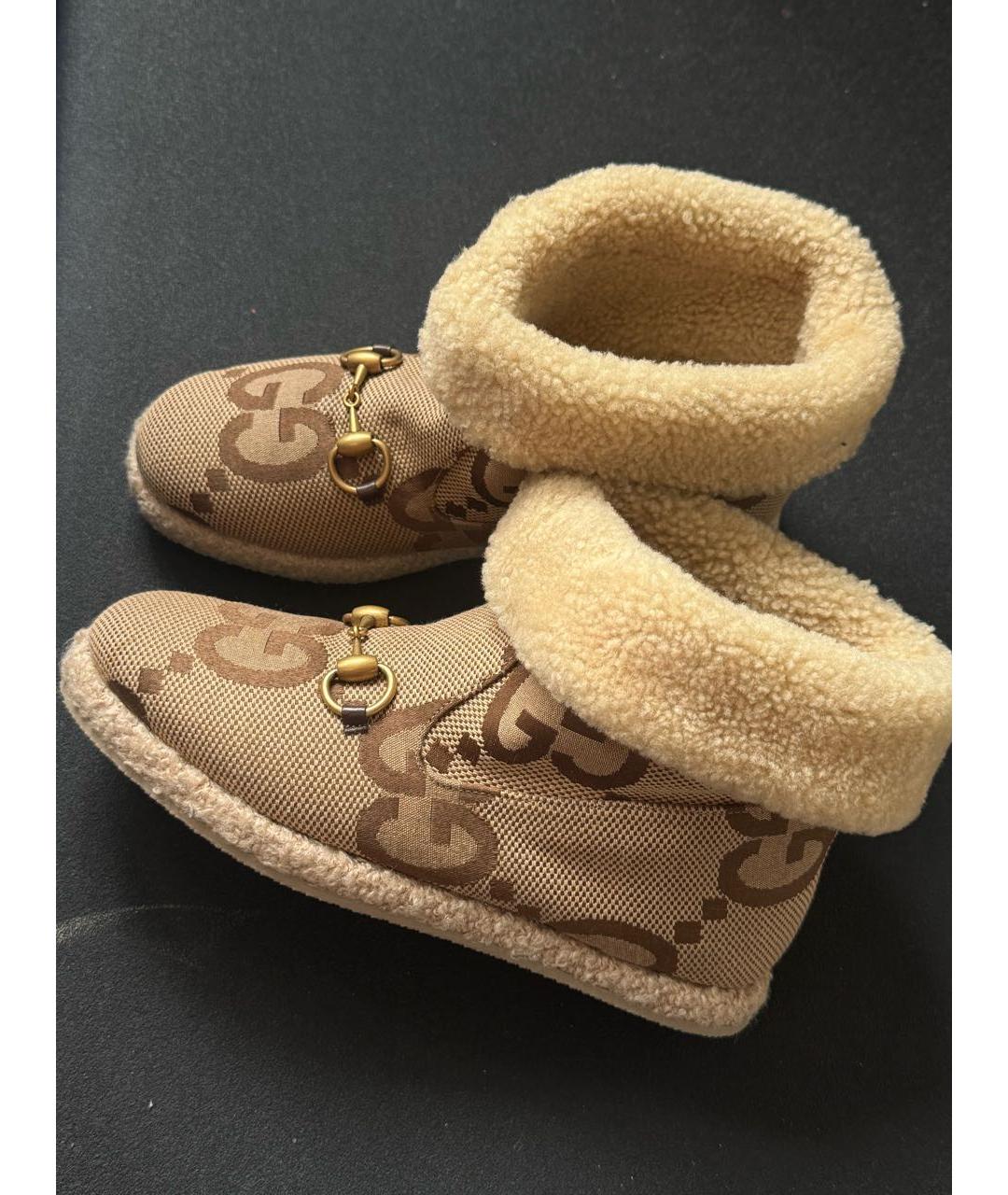 GUCCI Бежевые сапоги, фото 9