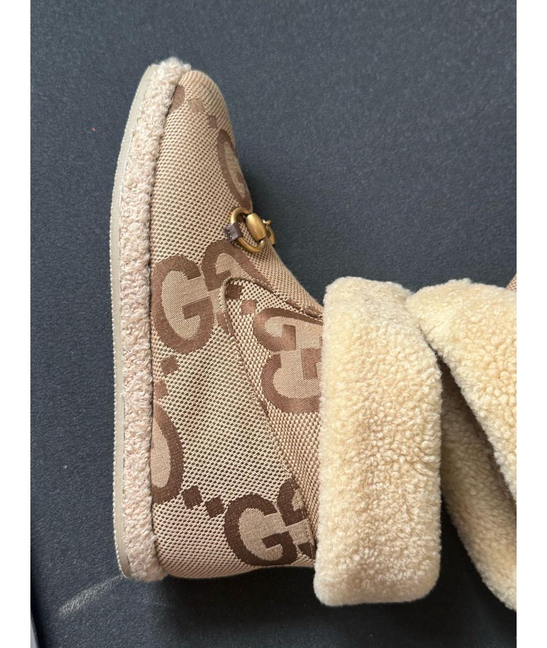 GUCCI Бежевые сапоги, фото 4