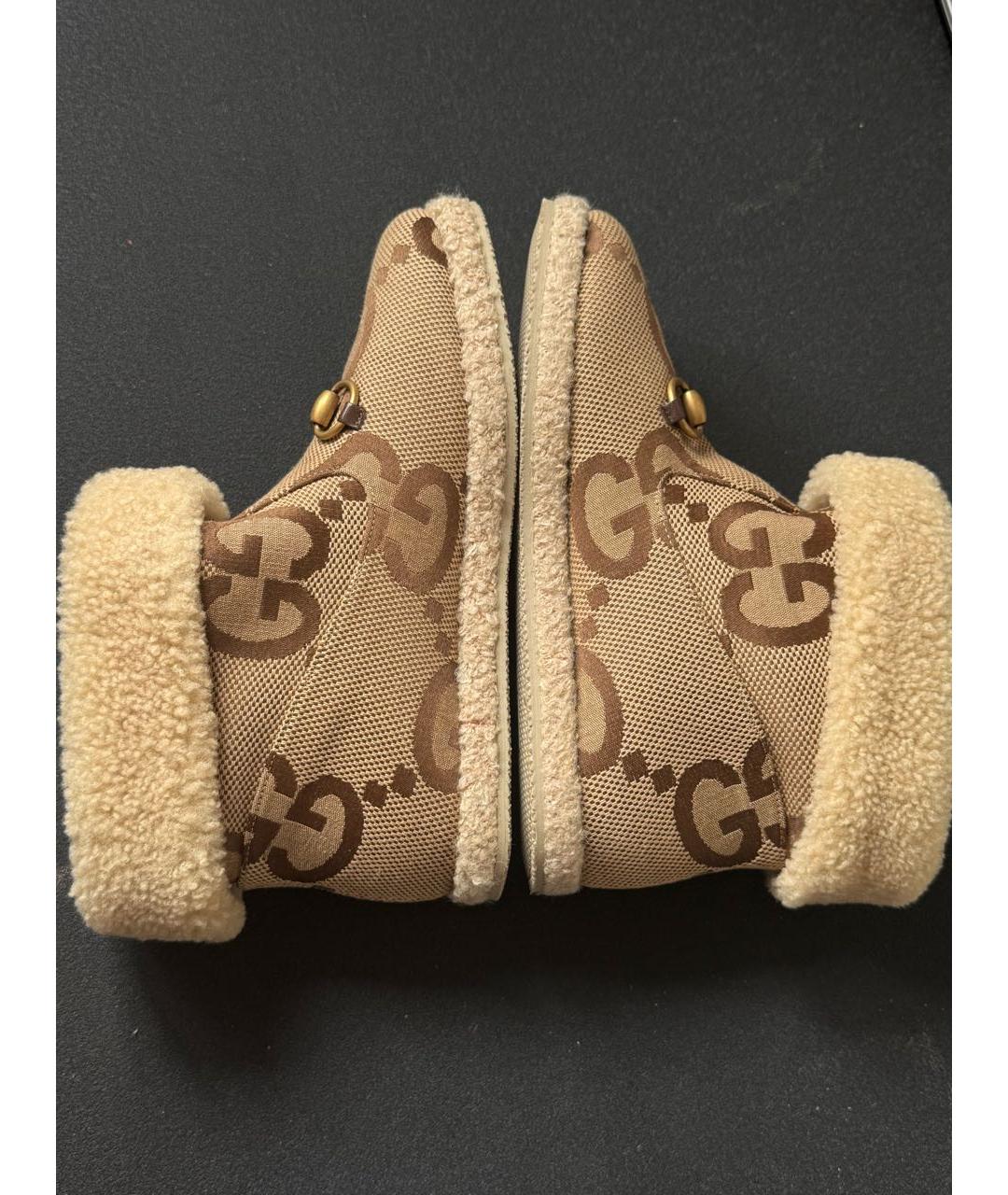 GUCCI Бежевые сапоги, фото 3