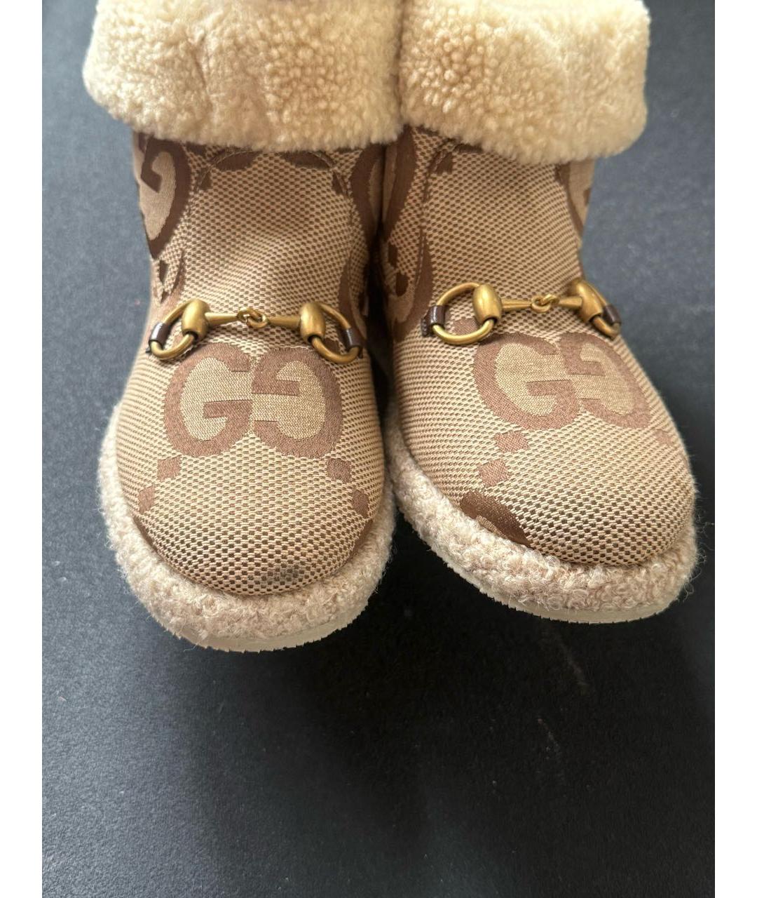 GUCCI Бежевые сапоги, фото 7