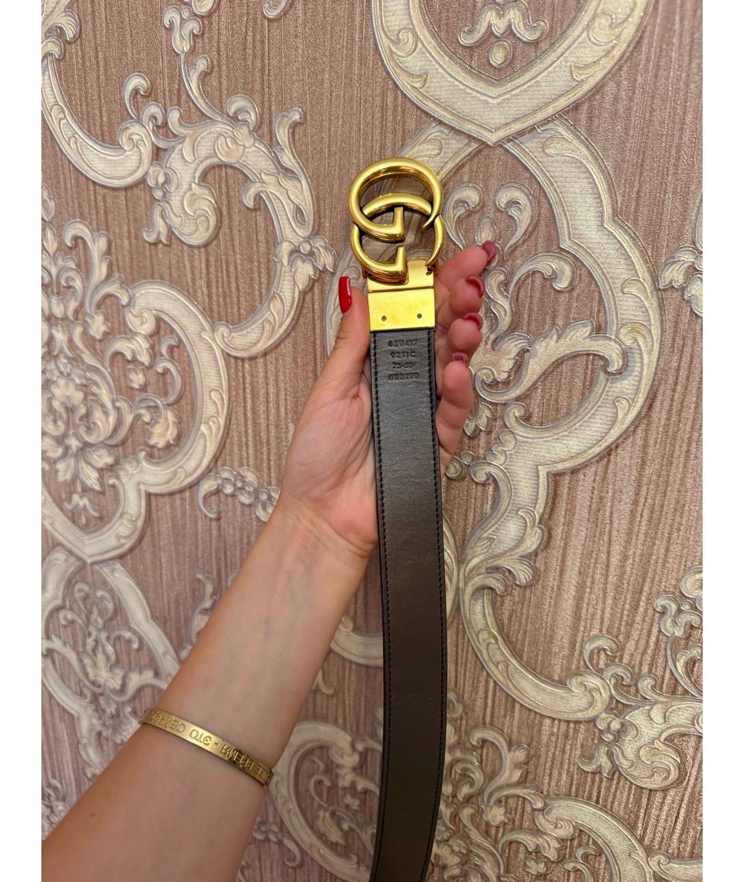 GUCCI Хаки кожаный ремень, фото 2