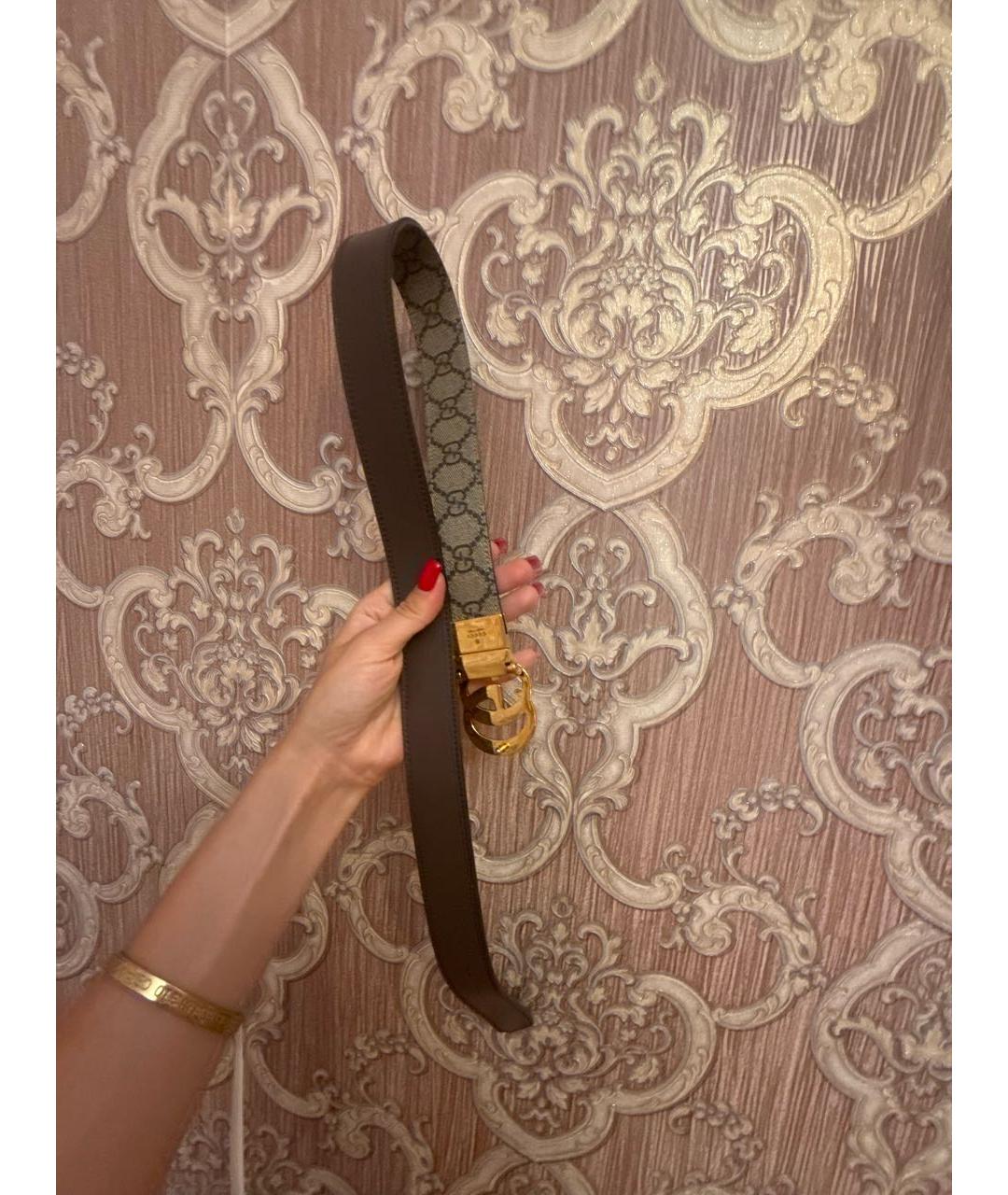 GUCCI Хаки кожаный ремень, фото 5