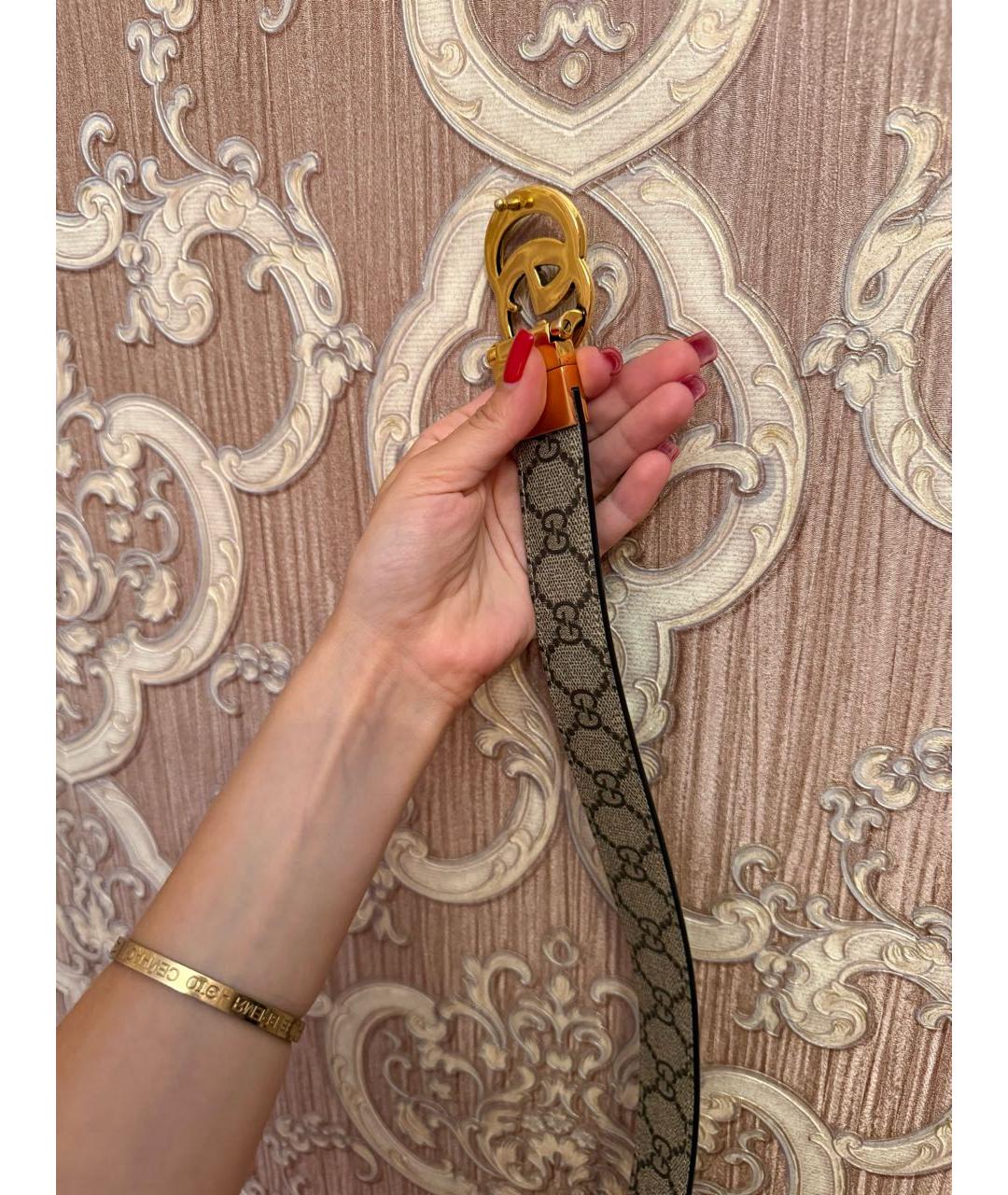 GUCCI Хаки кожаный ремень, фото 4