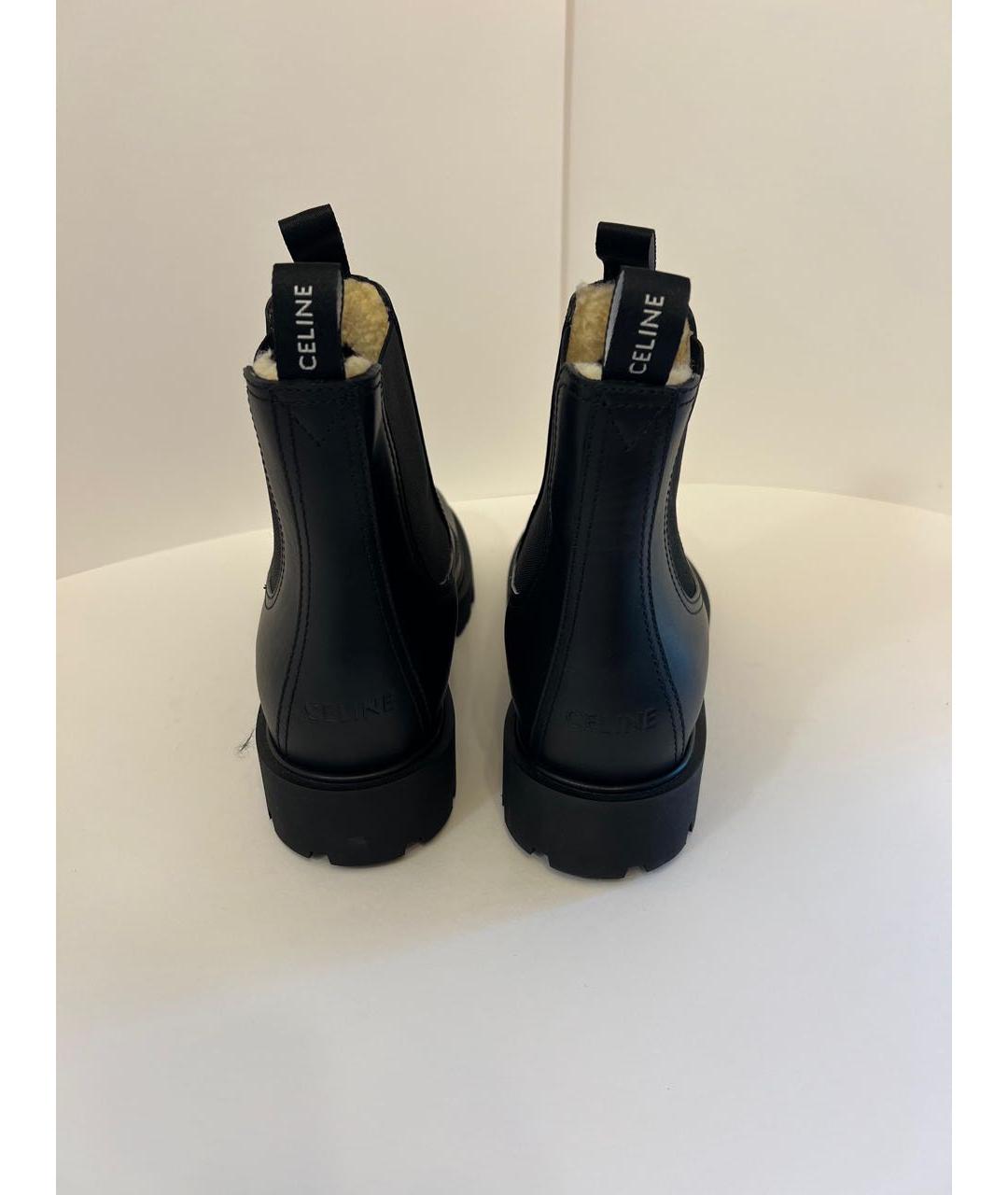 CELINE Черные кожаные высокие ботинки, фото 4