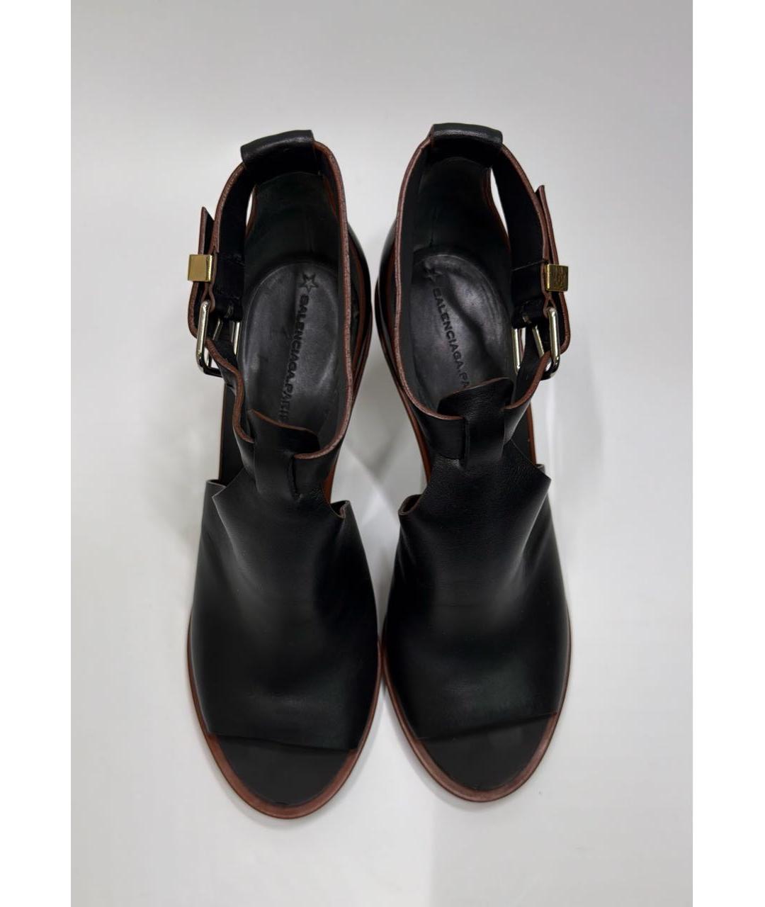 BALENCIAGA Черные кожаные туфли, фото 2
