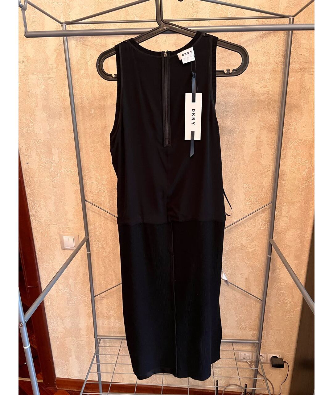 DKNY Черное шелковое повседневное платье, фото 3