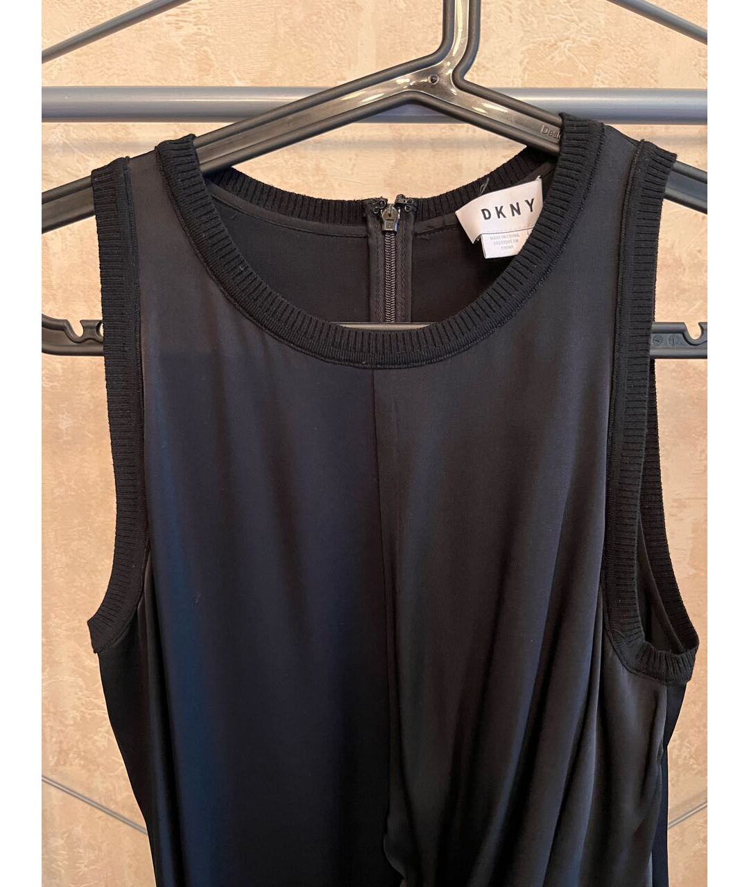 DKNY Черное шелковое повседневное платье, фото 4