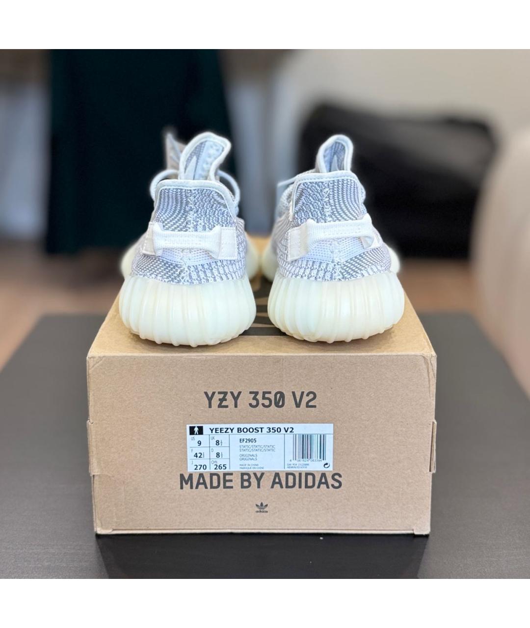 ADIDAS YEEZY Голубые текстильные низкие кроссовки / кеды, фото 4