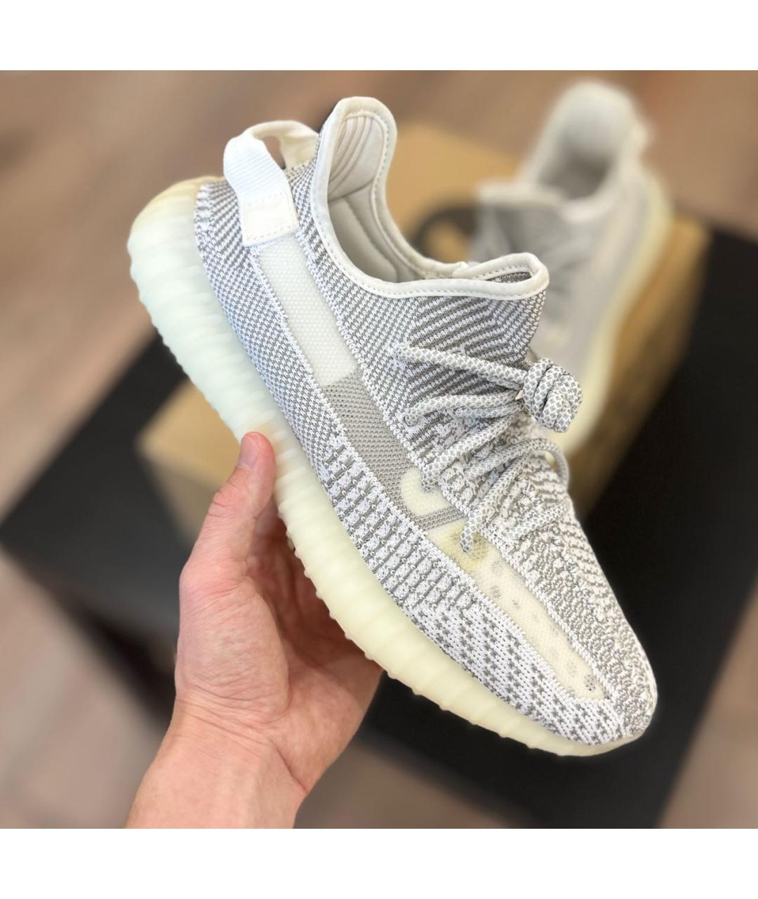 ADIDAS YEEZY Голубые текстильные низкие кроссовки / кеды, фото 5