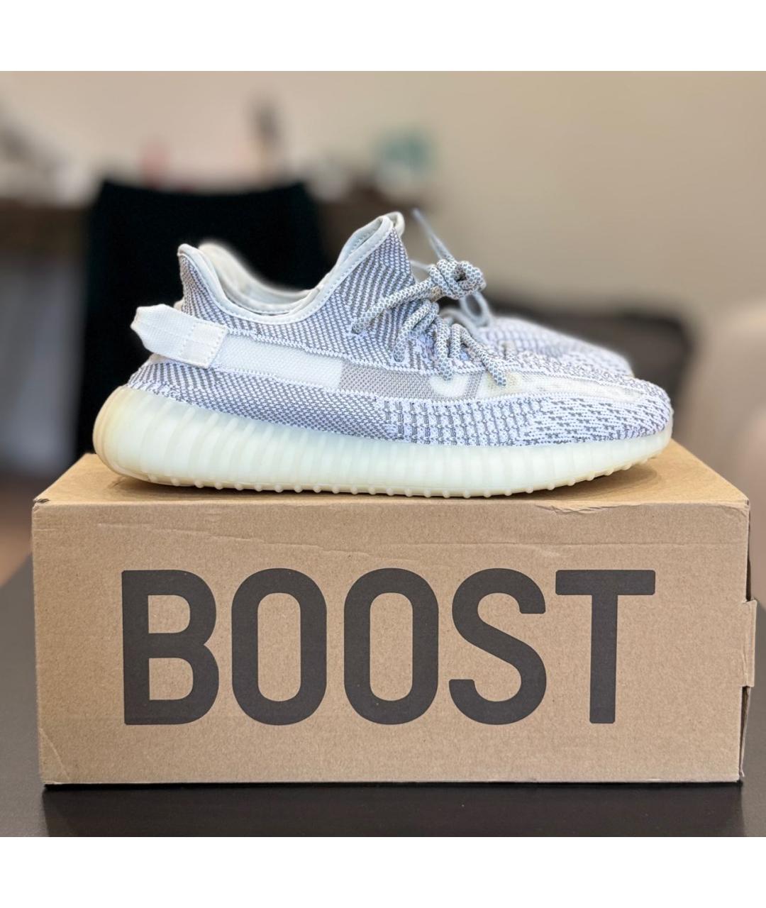 ADIDAS YEEZY Голубые текстильные низкие кроссовки / кеды, фото 2