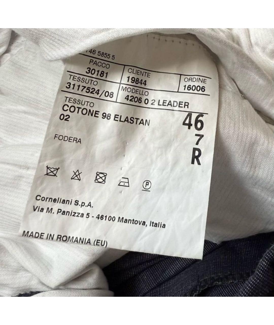 CORNELIANI Серые хлопко-эластановые классические брюки, фото 6