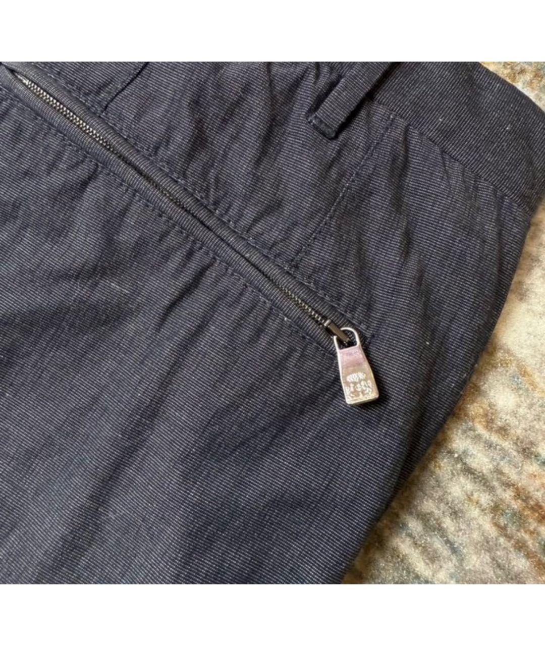 CORNELIANI Серые хлопко-эластановые классические брюки, фото 4