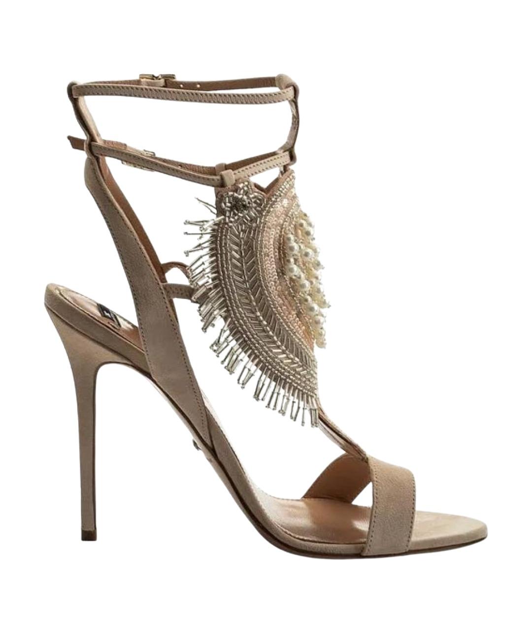 ELISABETTA FRANCHI Бежевые кожаные туфли, фото 1