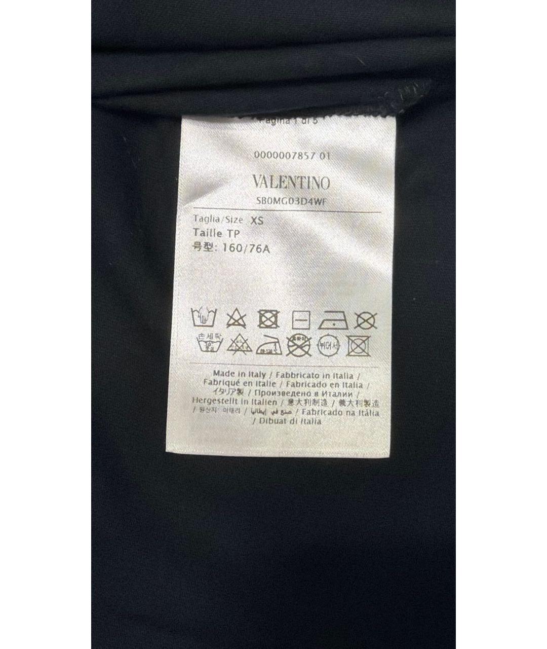 VALENTINO Черная хлопковая футболка, фото 4