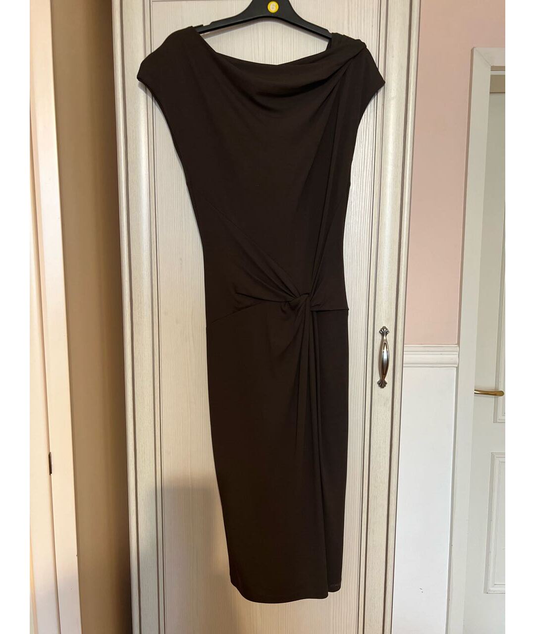 MICHAEL KORS Коричневое вискозное платье, фото 6