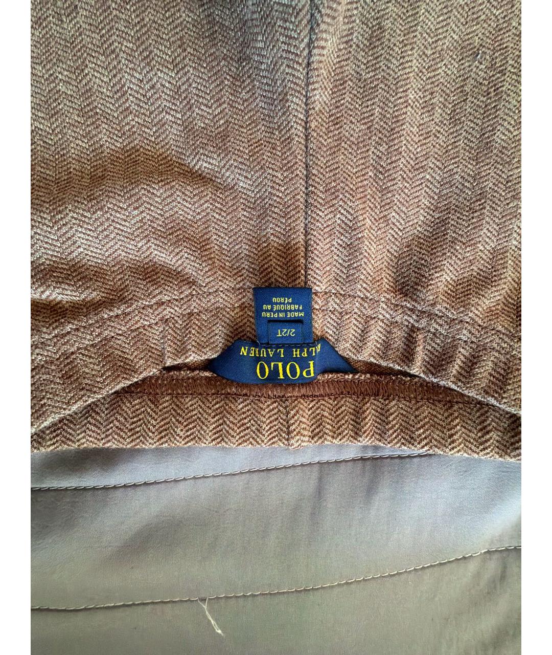 POLO RALPH LAUREN Бежевые хлопковые брюки и шорты, фото 3