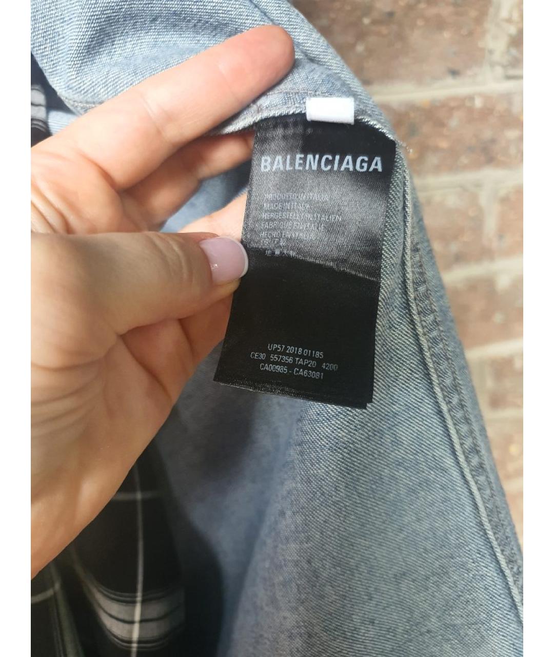 BALENCIAGA Голубая хлопковая кэжуал рубашка, фото 6