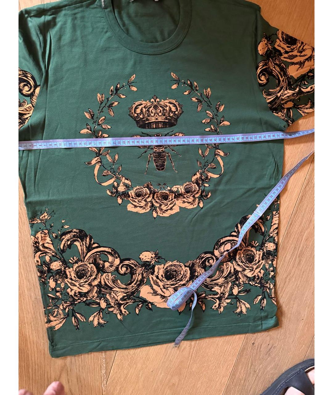 DOLCE&GABBANA Зеленая хлопковая футболка, фото 5