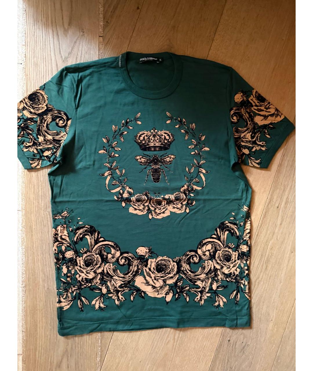 DOLCE&GABBANA Зеленая хлопковая футболка, фото 6