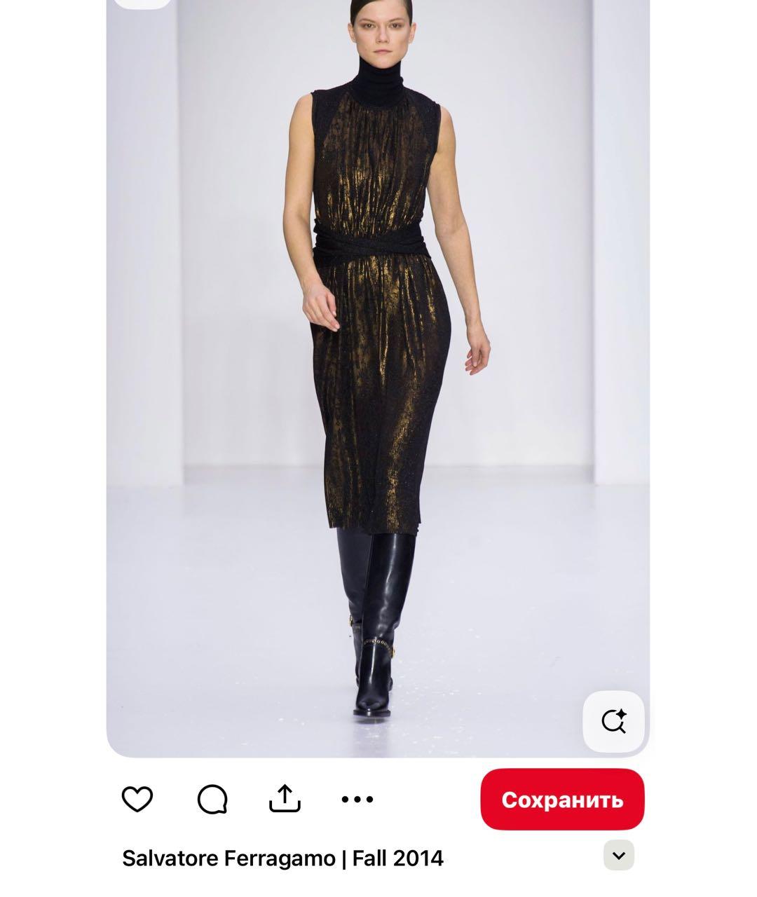 FERRAGAMO Коричневое вискозное коктейльное платье, фото 4