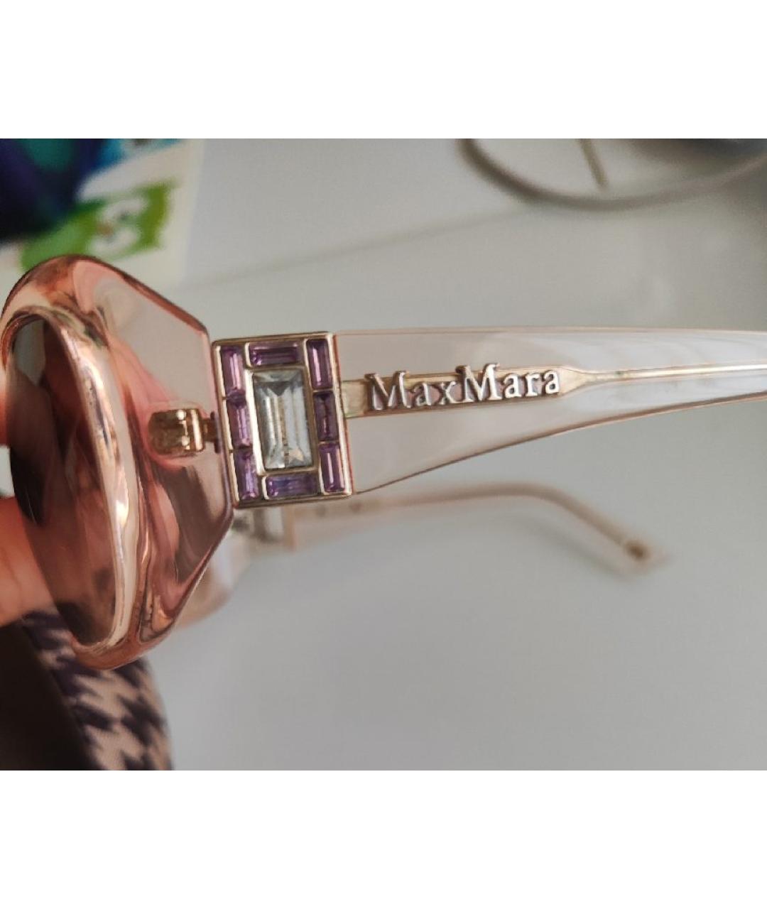 MAX MARA Бежевые пластиковые солнцезащитные очки, фото 2