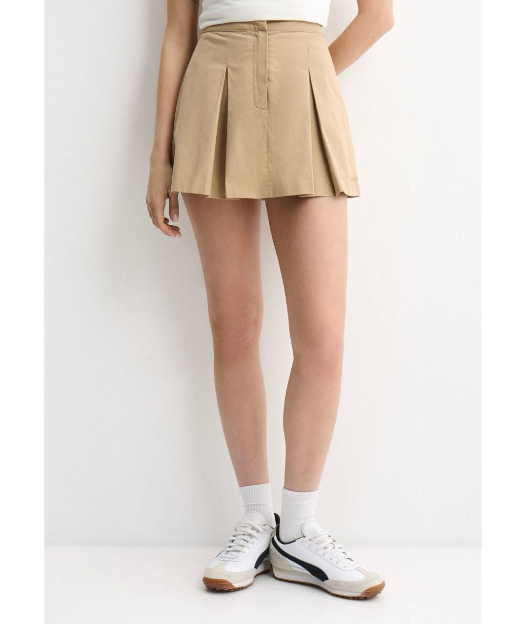 SPORTY AND RICH Бежевая хлопковая юбка мини, фото 2