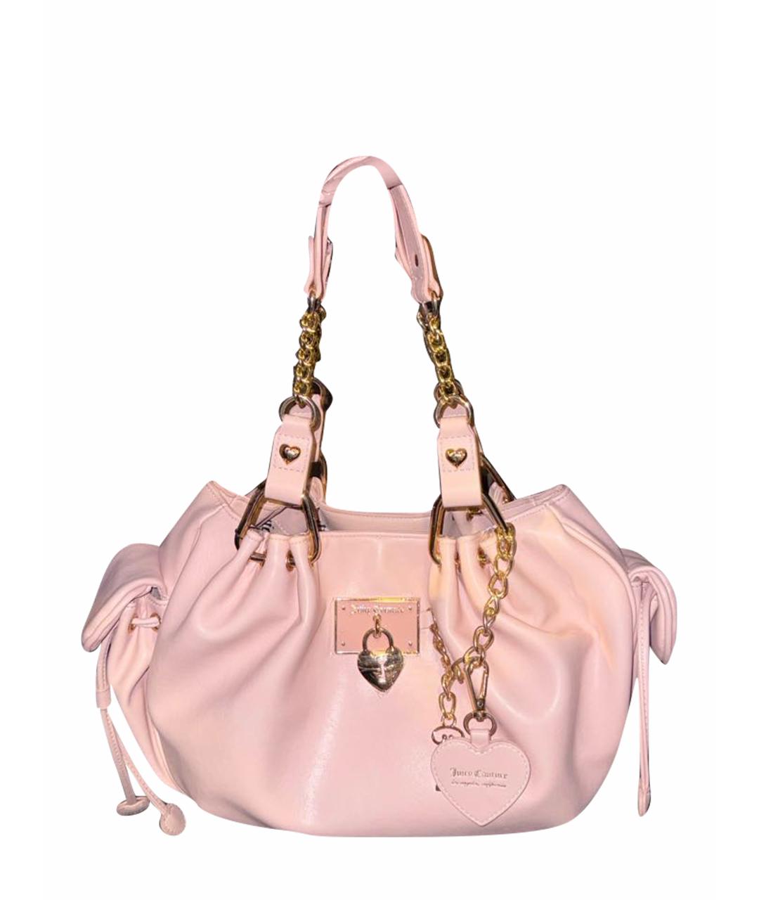 JUICY COUTURE Розовая сумка с короткими ручками из искусственной кожи, фото 1