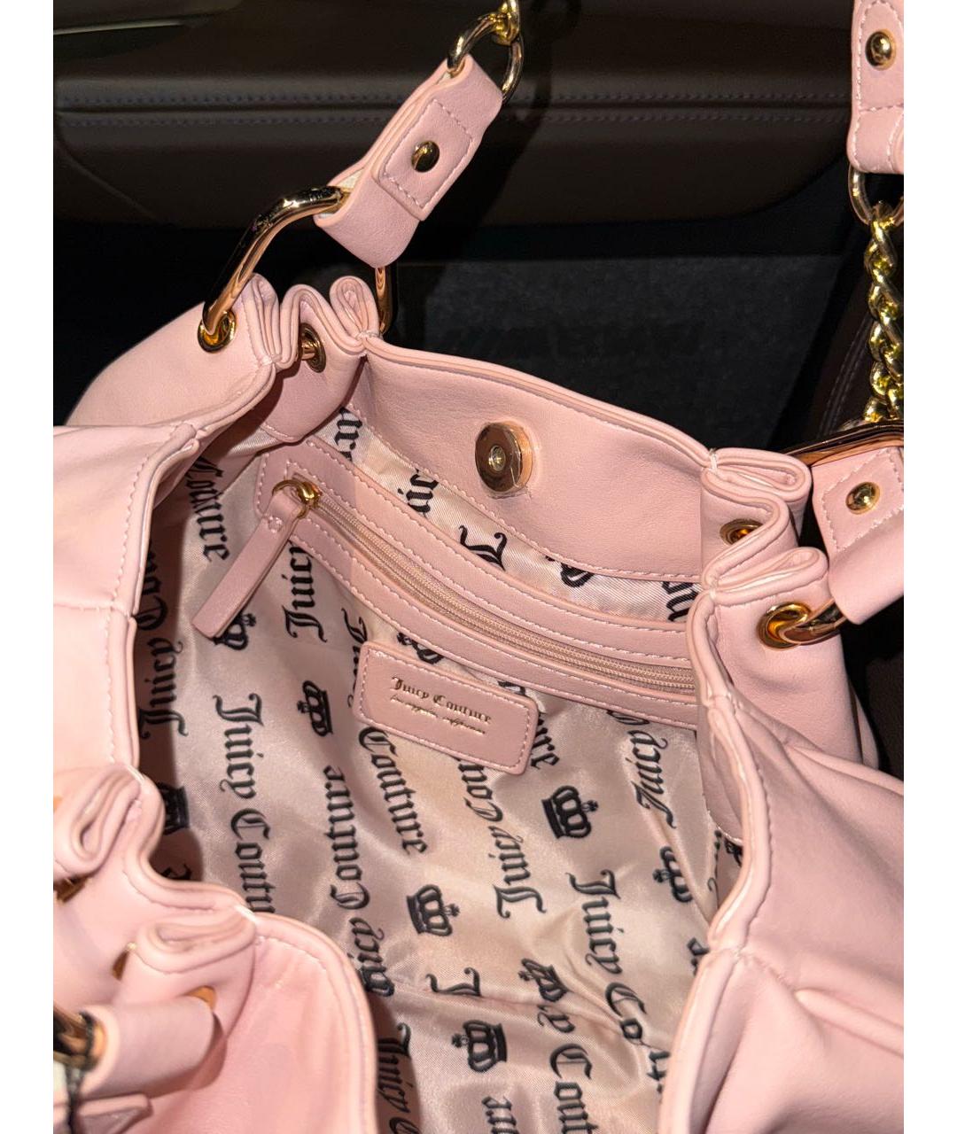 JUICY COUTURE Розовая сумка с короткими ручками из искусственной кожи, фото 5