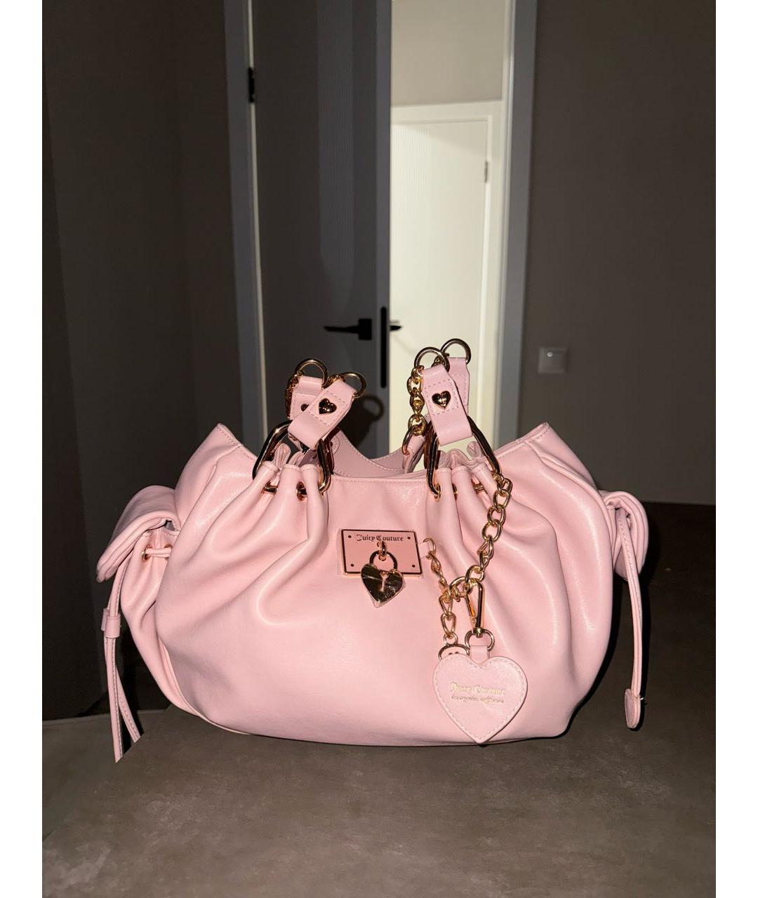JUICY COUTURE Розовая сумка с короткими ручками из искусственной кожи, фото 2