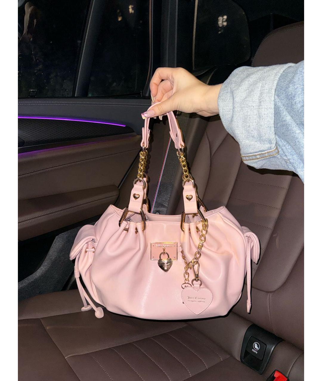 JUICY COUTURE Розовая сумка с короткими ручками из искусственной кожи, фото 6