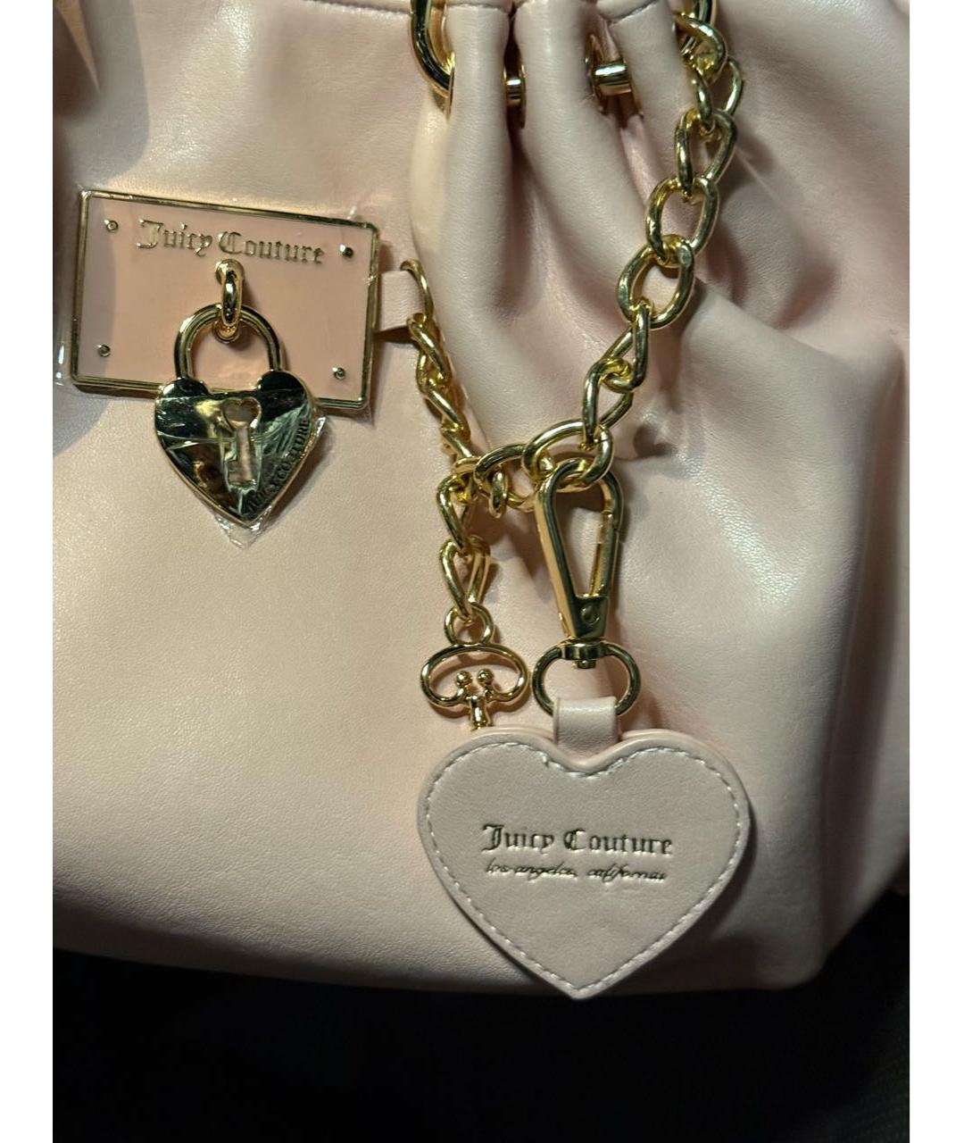 JUICY COUTURE Розовая сумка с короткими ручками из искусственной кожи, фото 4